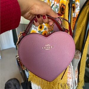 Coach Pink Heart-Shaped Mini Bag
